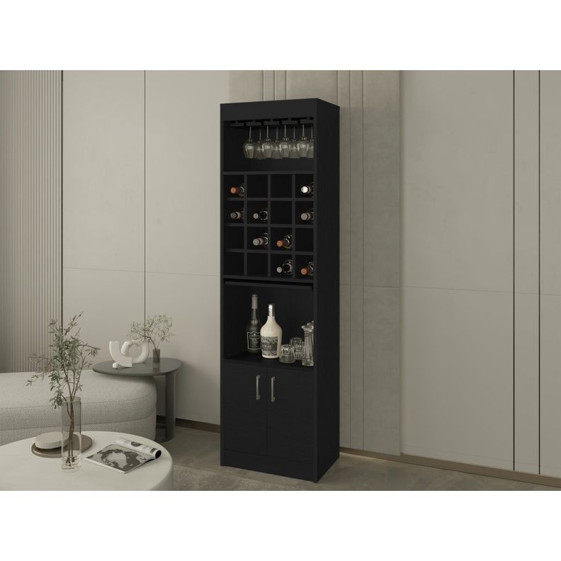 BAR ALTO 2 PUERTAS 16 BOTELLEROS FM-001N - NEGRO-4