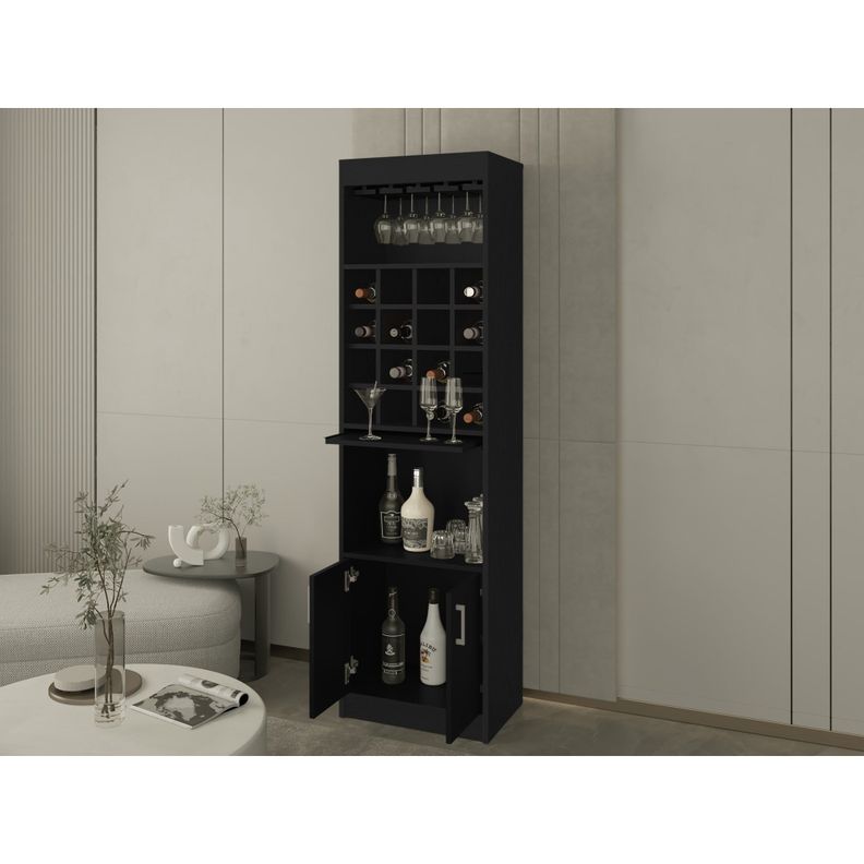 BAR ALTO 2 PUERTAS 16 BOTELLEROS FM-001N - NEGRO-5