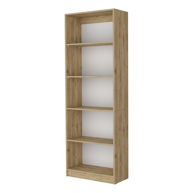 LIBRERO ESTANTE 5 REPISAS MELAMINA FM-019C CAFE CLARO-0