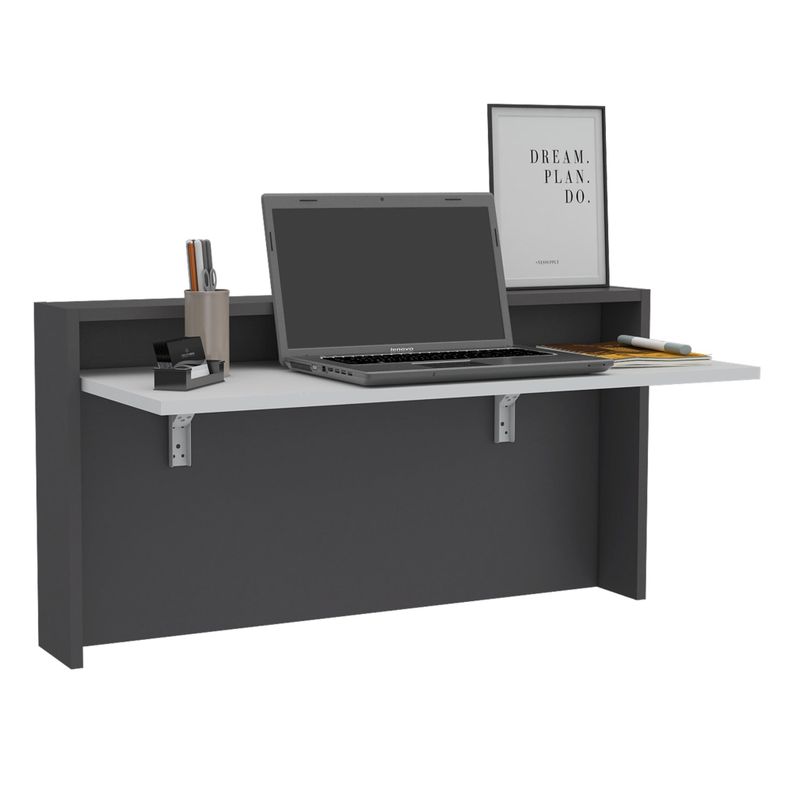 ESCRITORIO ABATIBLE DE PARED FM-040B BLANCO Y PLOMO-2