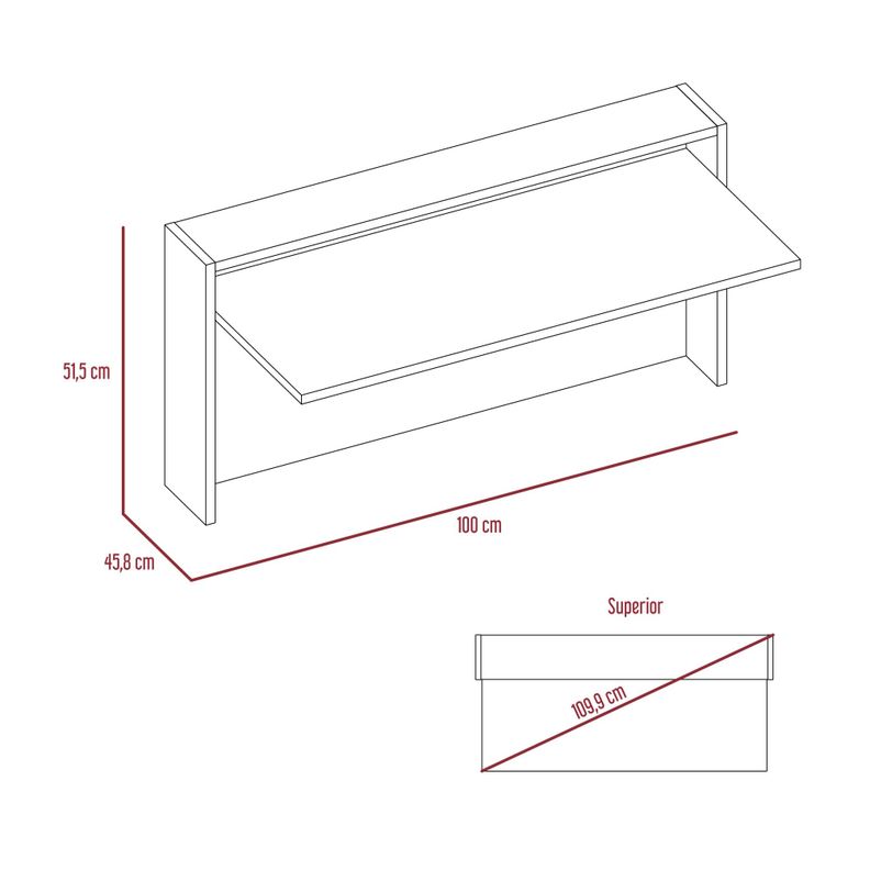 ESCRITORIO ABATIBLE DE PARED FM-040B BLANCO Y PLOMO-6