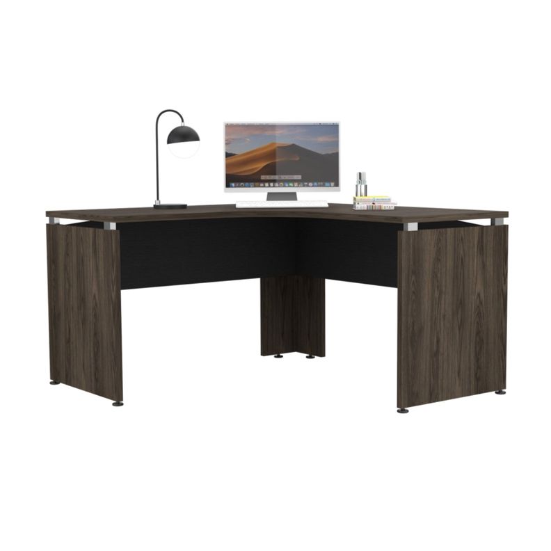 ESCRITORIO FM-004N - NEGRO Y CAFÉ OSCURO-2