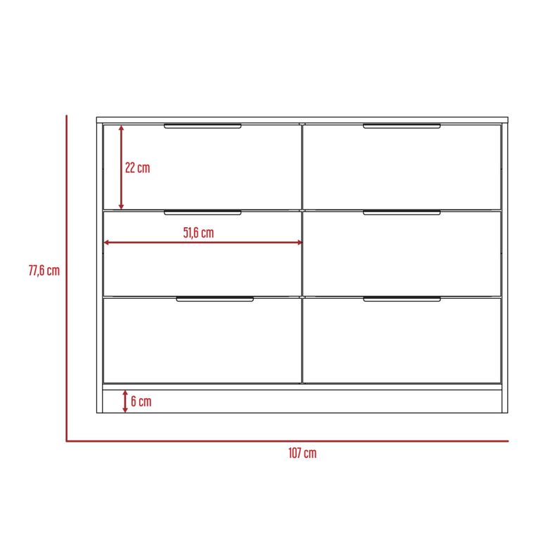 COMODA 4 CAJONES 2 PUERTAS ABATIBLES FM-020C - CAFÉ CLARO / BLANCO-7