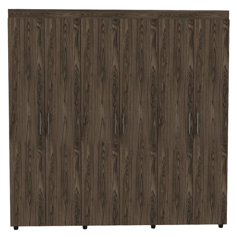 Closet 6 Puertas 2 Cajones Fm-012O Café Oscuro-1