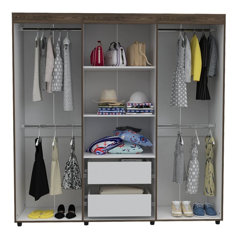 Closet 6 Puertas 2 Cajones Fm-012O Café Oscuro-2