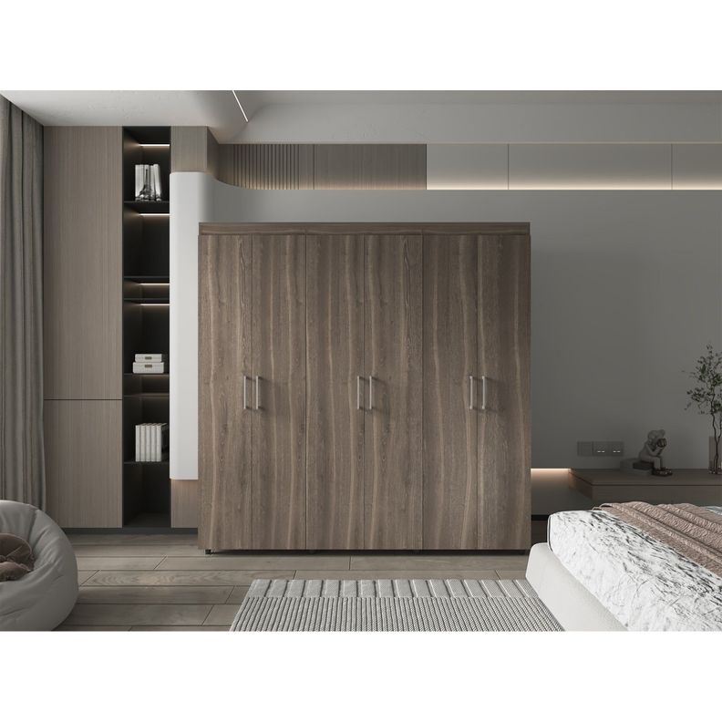 Closet 6 Puertas 2 Cajones Fm-012O Café Oscuro-4