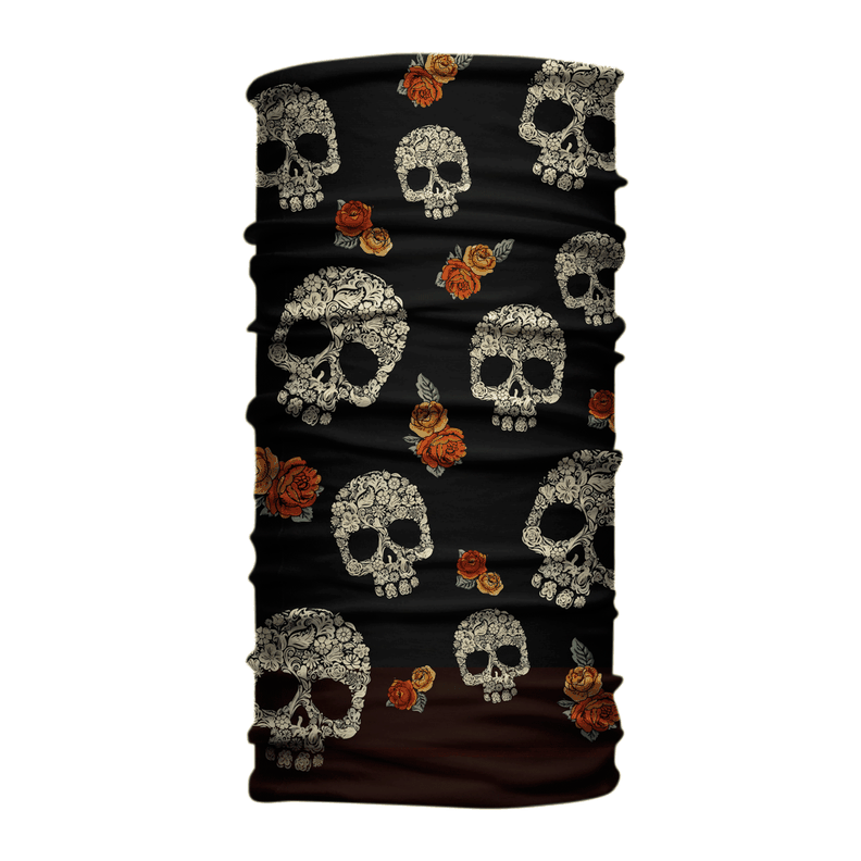 Bandana, Fugaz Store, Negro, Calavera y Rosas-1