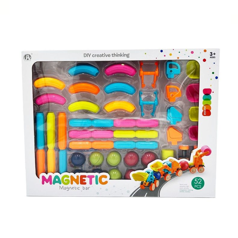 Vehiculo Magnetico para Construir 52pcs Magnetics Surtido