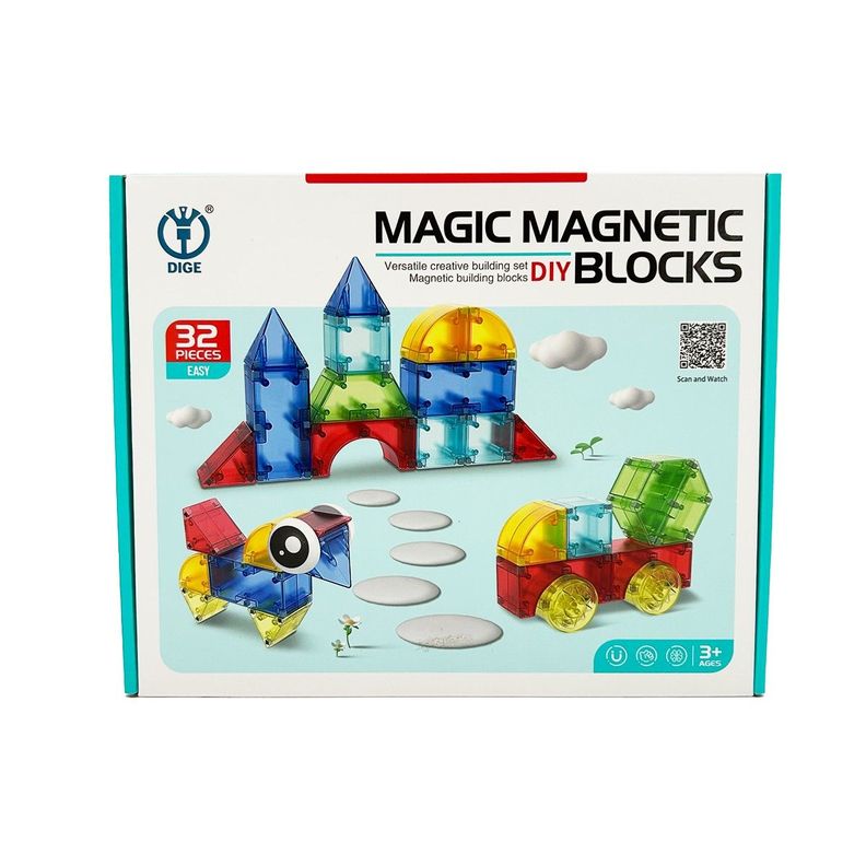 Bloques Magneticos Magicos 32pcs Magnetics Surtido