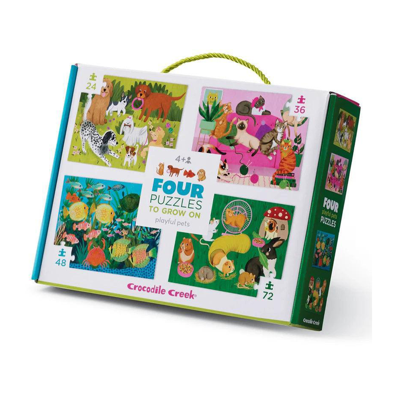 Cuatro Puzzles Mascotas Juguetonas Crocodile Creek Surtido