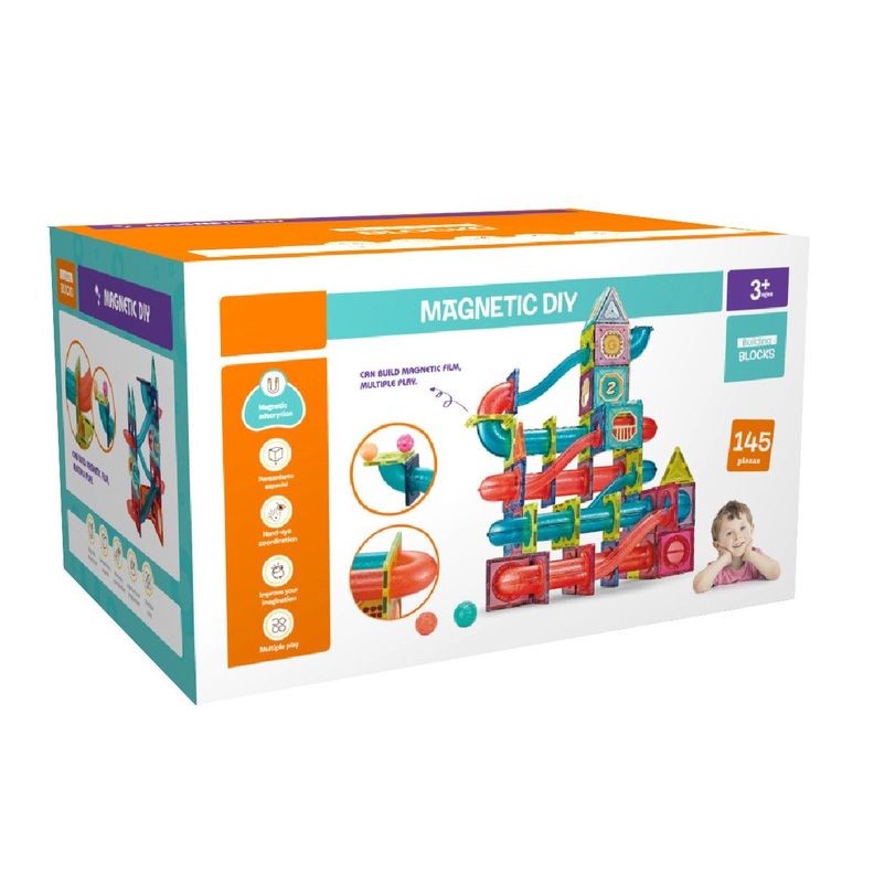Bloques Magneticos para Construir 145 Piezas Magnetics Surtido