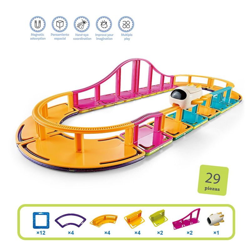 Pista de Transbordador Magnetic Tiles 29 Piezas-1