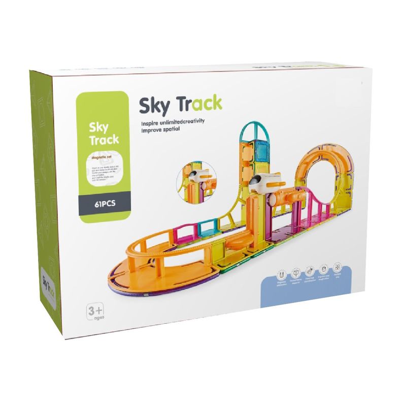Pista de Avión Magnetic Tiles 61 Piezas-1