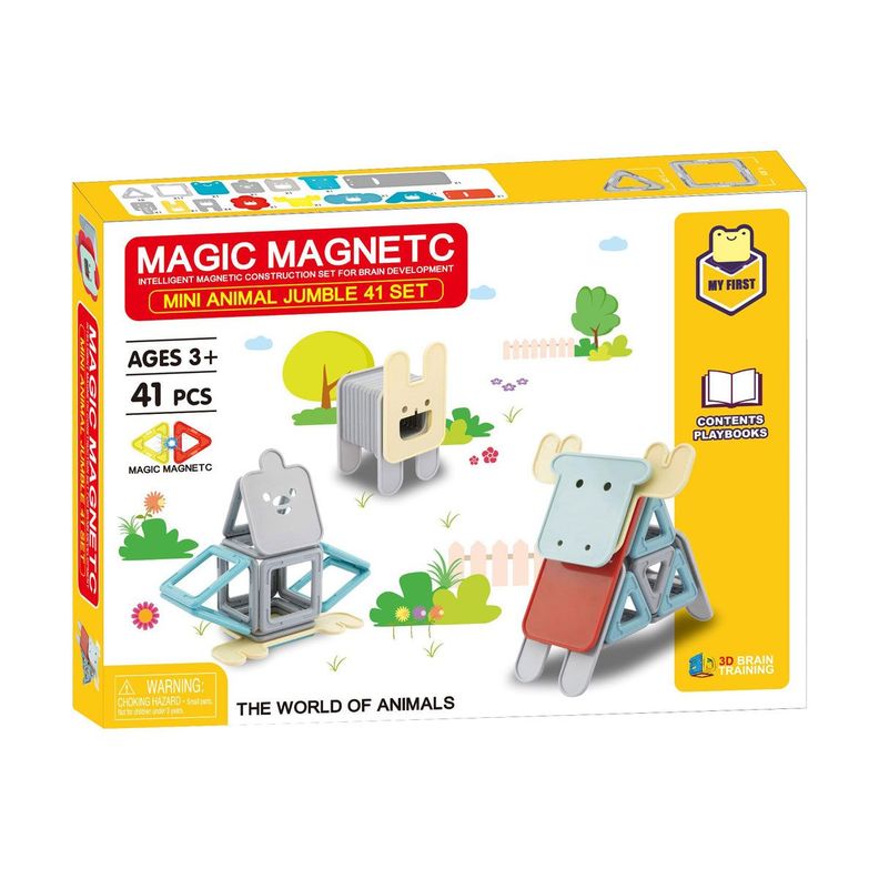 Bloques Magnéticos Mini Animales 41 Piezas-0
