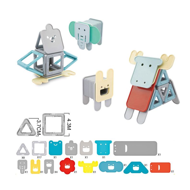 Bloques Magnéticos Mini Animales 41 Piezas-1