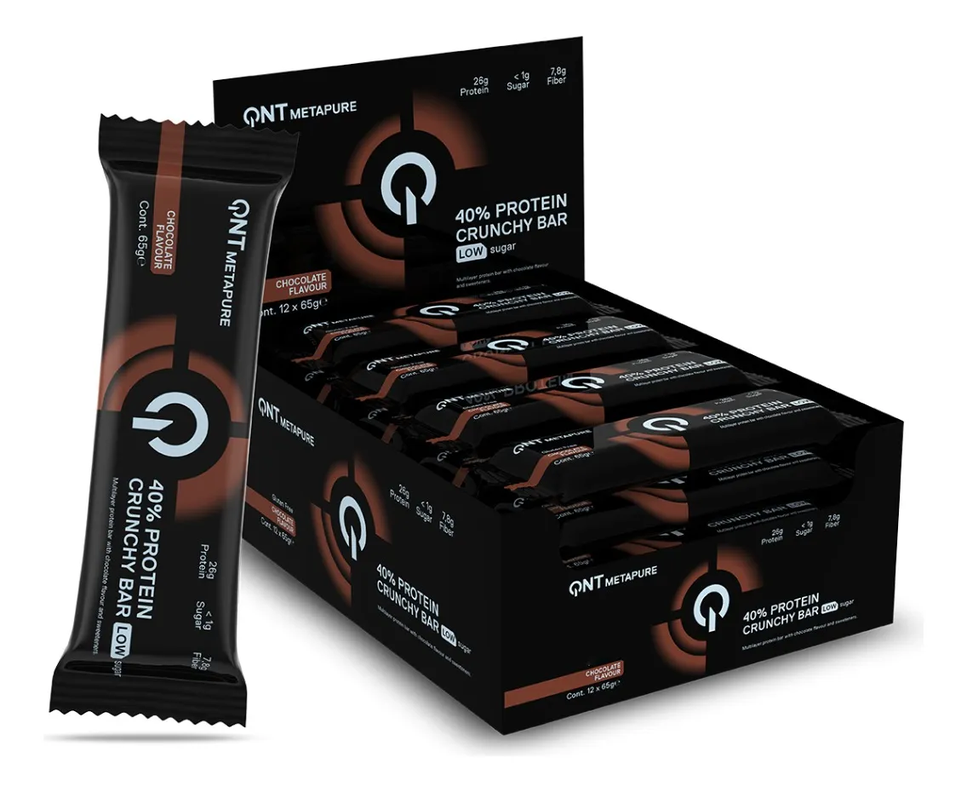 Barra de proteina QNT - Crunchy Chocolate Flavour (12 unidades)