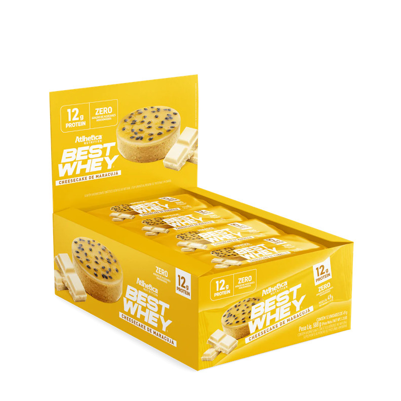 Barra de proteina Atlhetica Nutrition - Cheesecake de Maracuya 12gr (12 unidades)