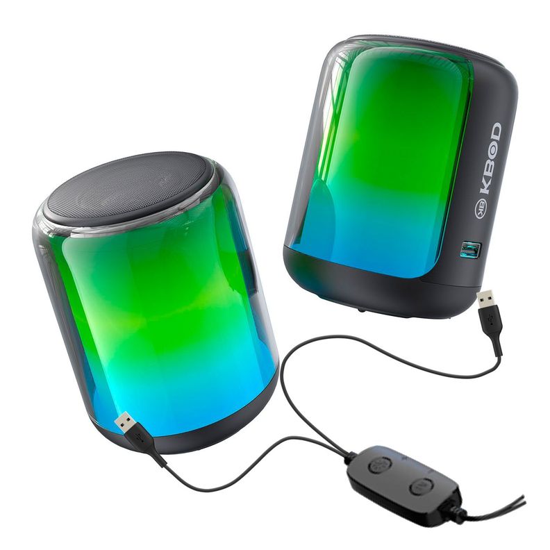 Parlante Gamer Cableado Bluetooth Usb Y Luces Rgb Kbod Kb bc55 Negro