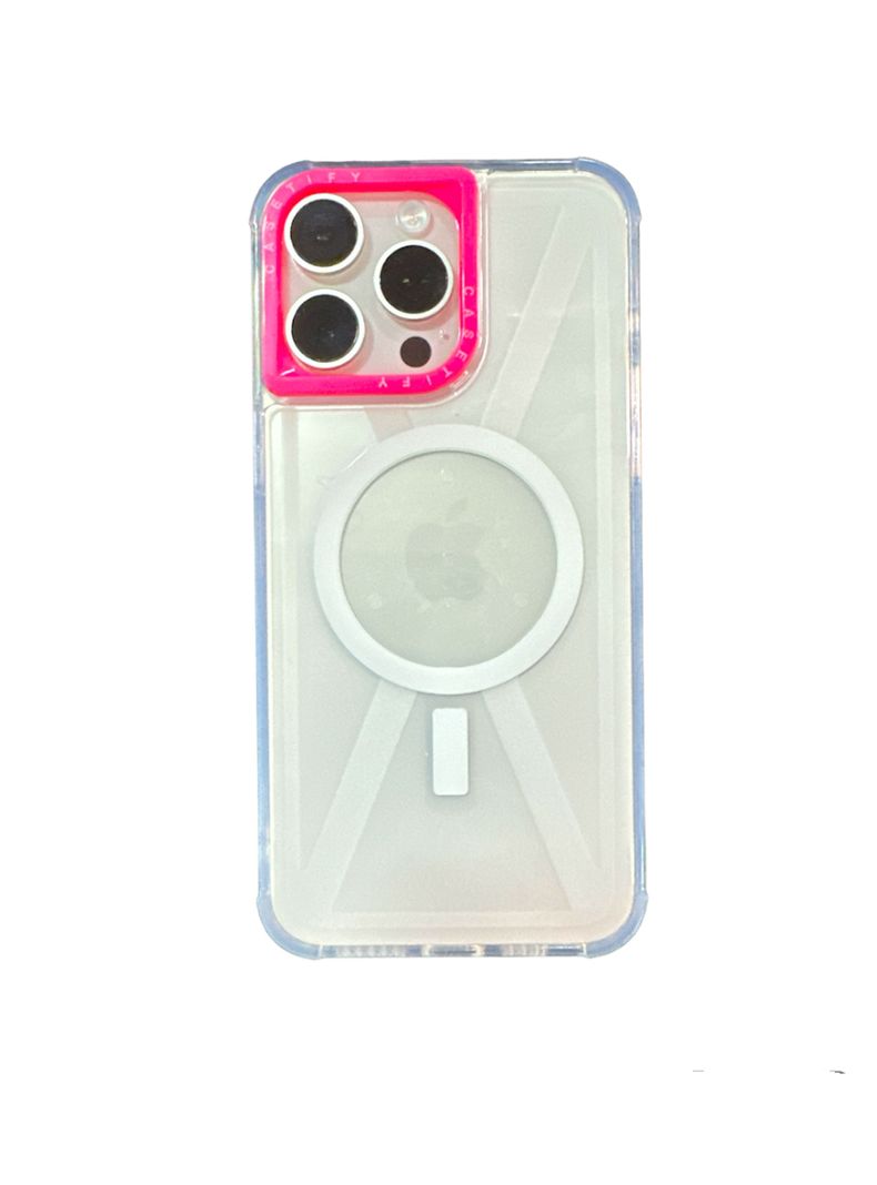 Carcasa Tipo Magsafe Casefity Para iPhone 11 Borde Fucsia-0