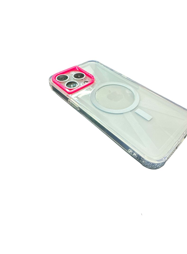 Carcasa Tipo Magsafe Casefity Para iPhone 11 Borde Fucsia-1