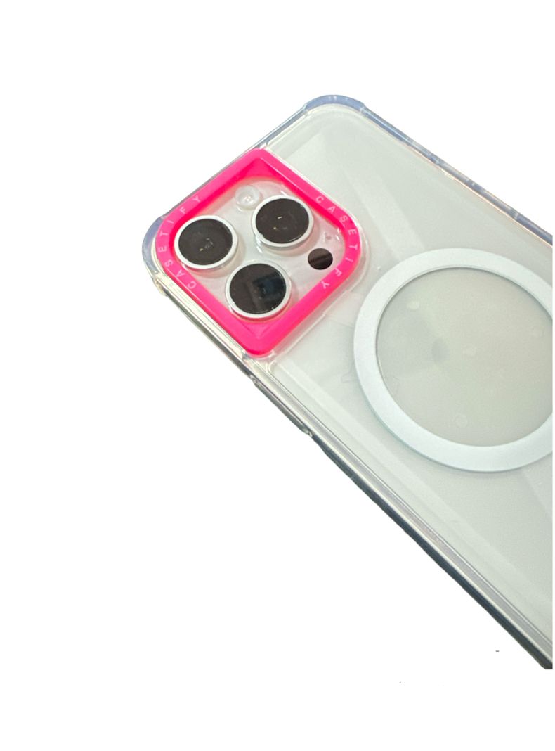 Carcasa Tipo Magsafe Casefity Para iPhone 11 Borde Fucsia-2