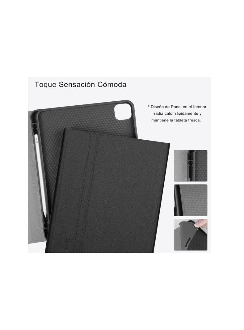 Funda Con Teclado Español Para iPad Air 13 M2 2024 Rosado-2