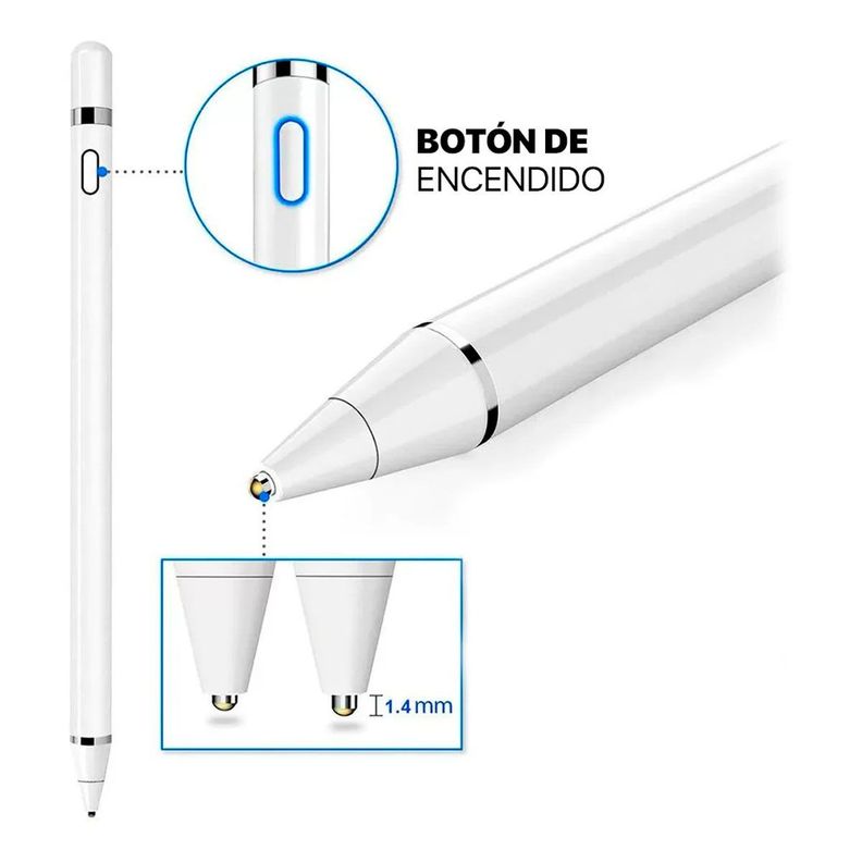 Lápiz Táctil Touch Para Tablet / Celular Todos Los Modelos Blanco-1