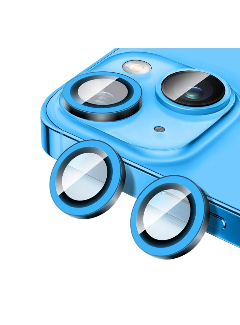 Protector de Lentes de Camara Para iPhone 14 / 14 Plus Fluor Azul