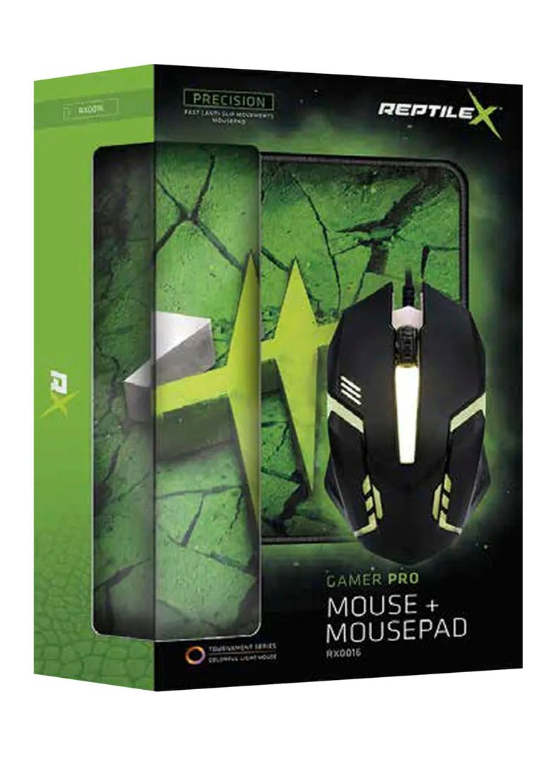 Mouse Alambicó Para Juegos Gamer + MousePad 2 en 1-3
