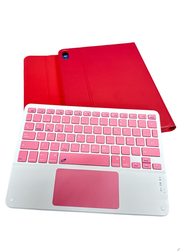 Funda Con teclado Español Para iPad 10.9  2022 Touchpad Rojo-0