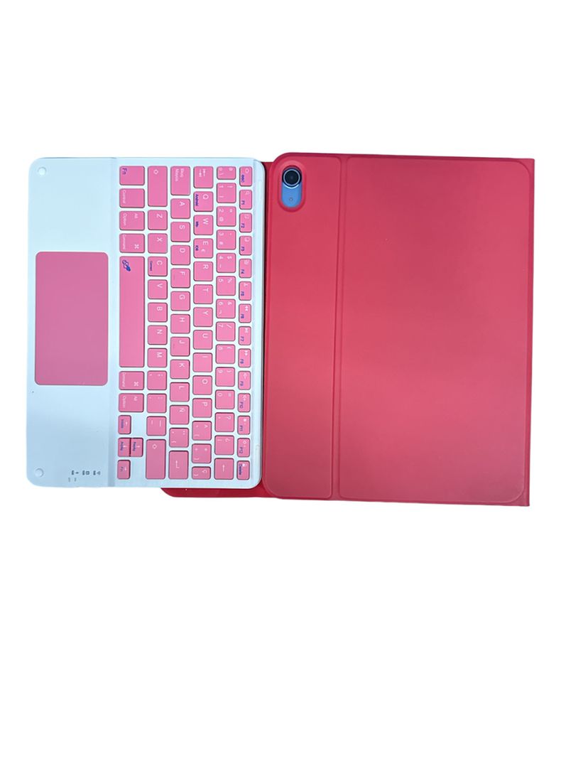 Funda Con teclado Español Para iPad 10.9  2022 Touchpad Rojo-1