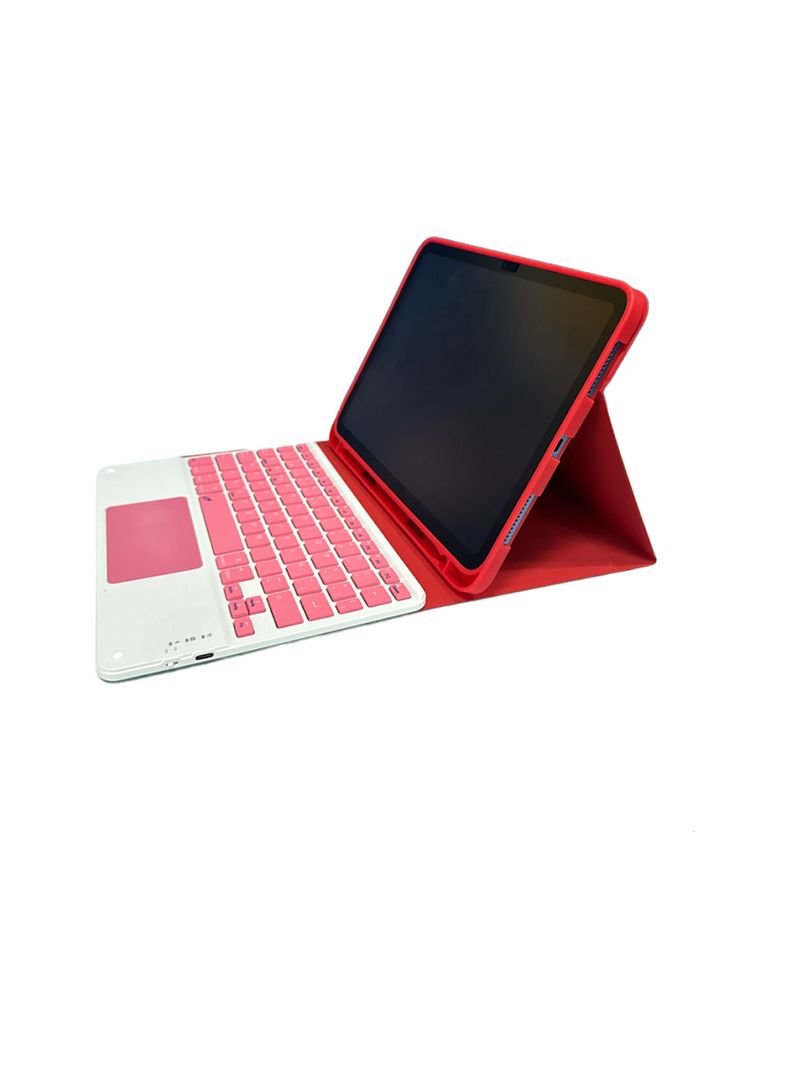 Funda Con teclado Español Para iPad 10.9  2022 Touchpad Rojo-2