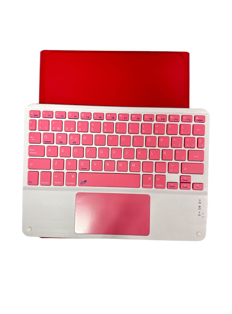 Funda Con teclado Español Para iPad 10.9  2022 Touchpad Rojo-3