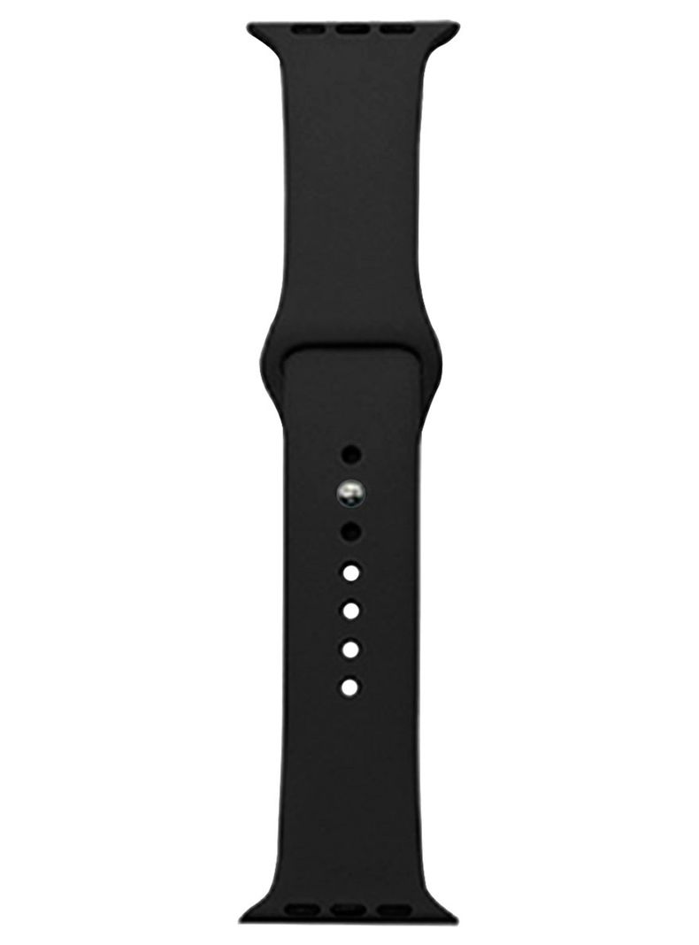 Correa Compatible Con Apple Watch 38mm 40mm 41mm Goma Negro-0
