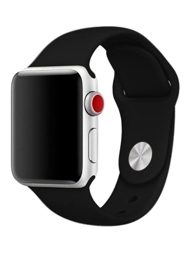 Correa Compatible Con Apple Watch 38mm 40mm 41mm Goma Negro-1