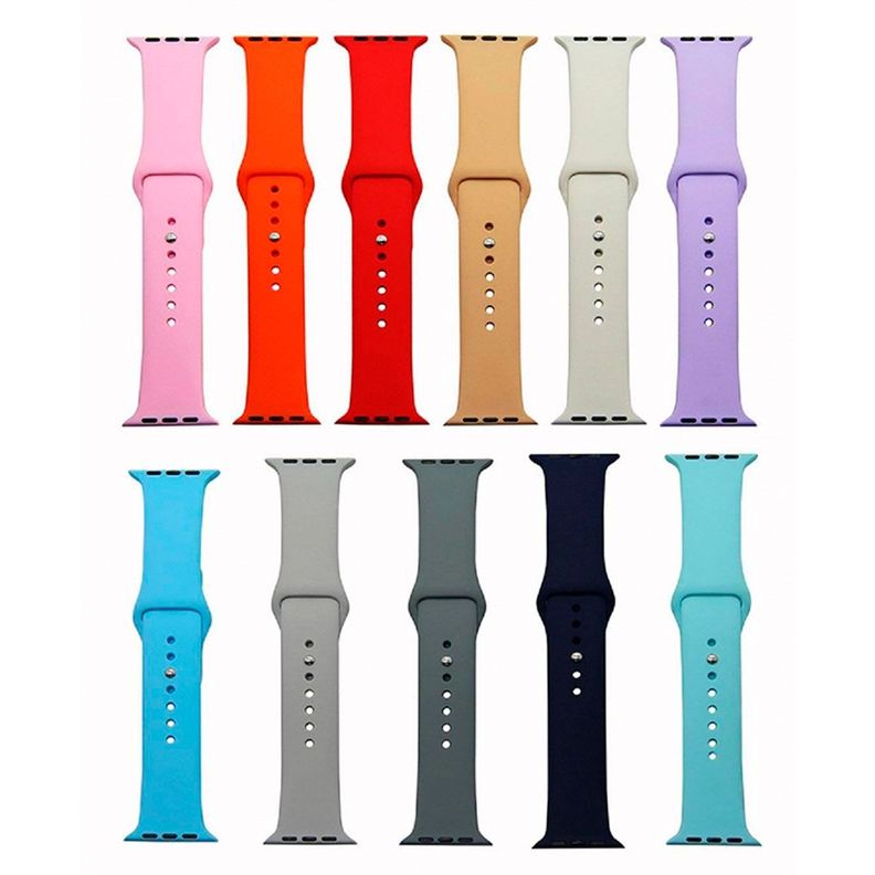 Correa Compatible Con Apple Watch 42mm 44mm 45mm Goma Turquesa-3