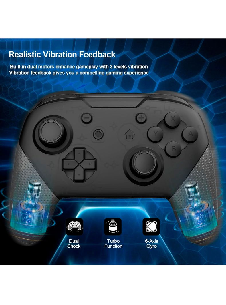 Joystick Bluetooth Pro Control Para Switch/PC/Android Negro-2