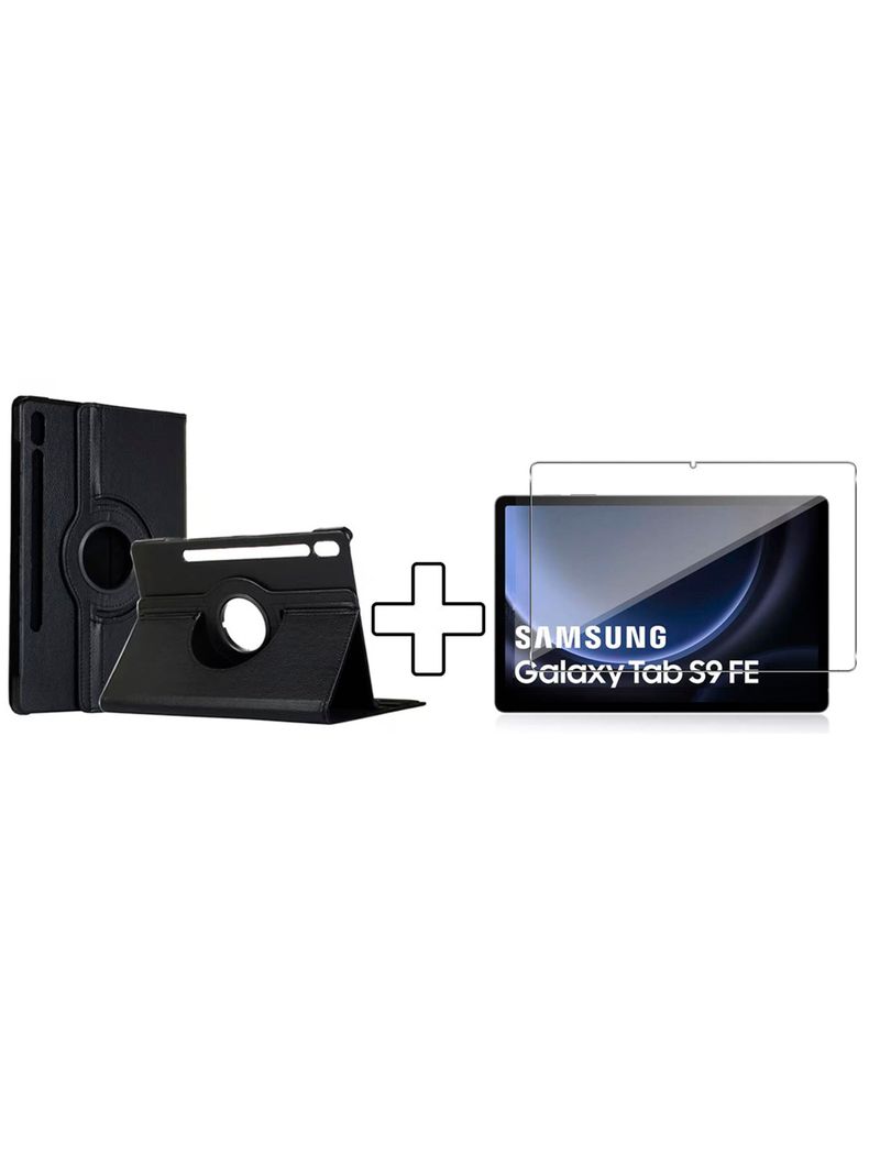 Carcasa Giratoria + Lamina Compatible Con Samsung S9 Fe 10.9 Pulg Negro