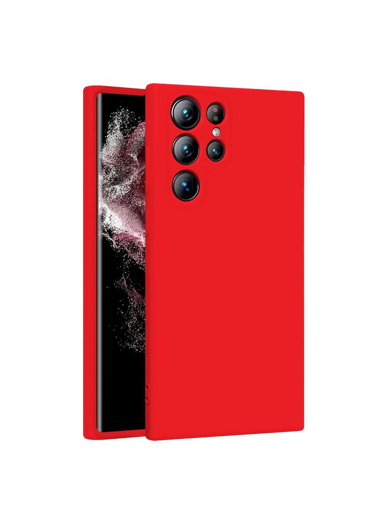 Carcasa Para Samsung S24 Ultra Goma Rojo-0