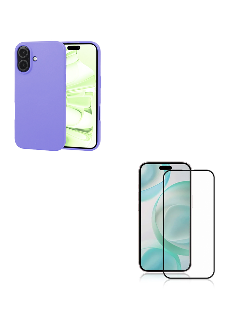 Carcasa Lamina Vidrio Para iPhone 16 Plus Lila-0