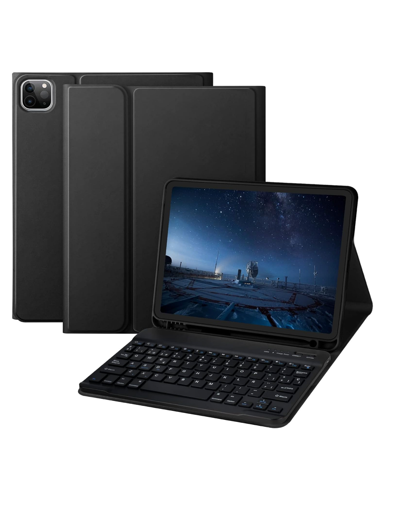 Funda Con Teclado Para iPad 11 iPad 11 Pro Con Ranura Negro-4