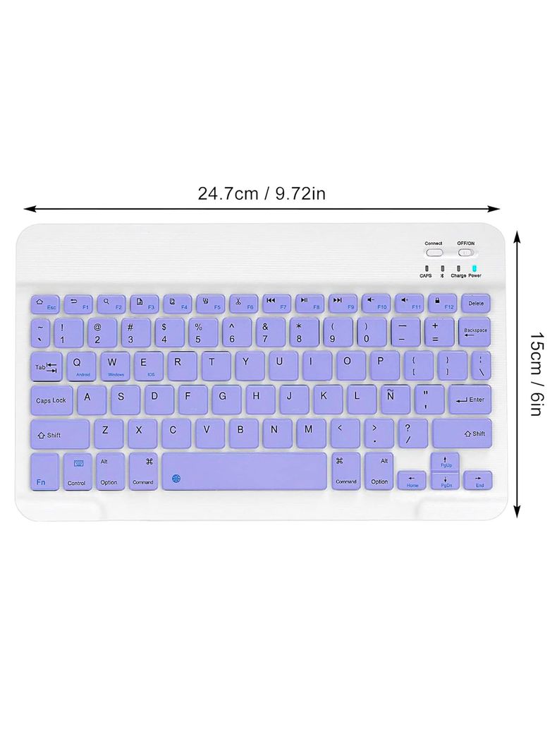 Combo Teclado Mouse Bluetooth Español Con Ñ Recargable-1