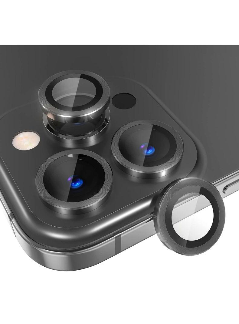 Protector De Lente De Camara Para iPhone 15/15 Plus Negro-0