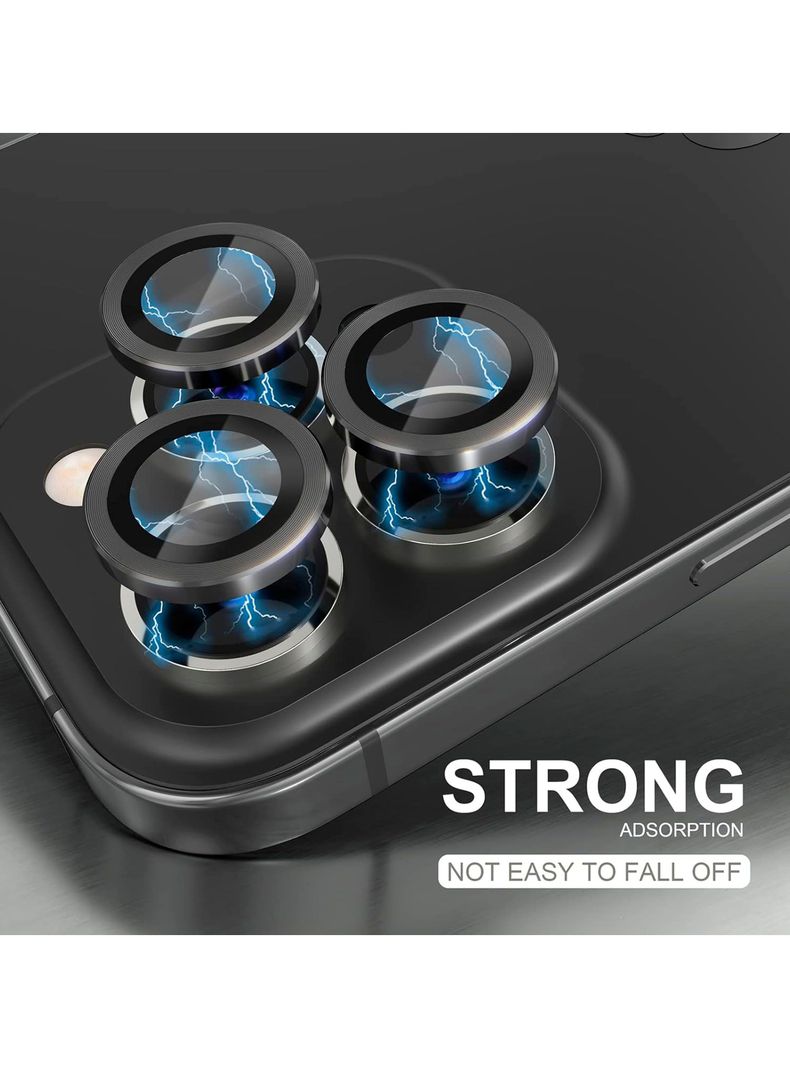 Protector De Lente De Camara Para iPhone 15/15 Plus Negro-1
