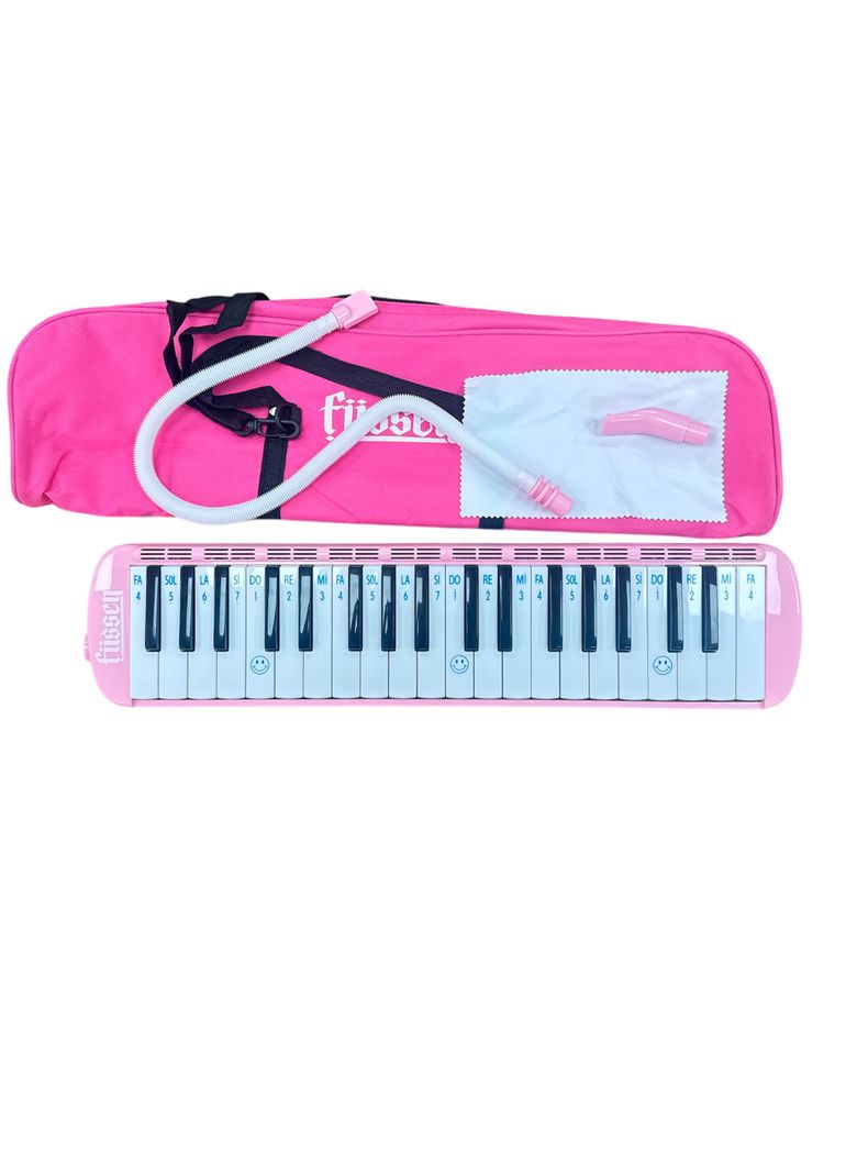Melodica 37 Notas Fussen + Estuche + Boquilla Rosa Rosado