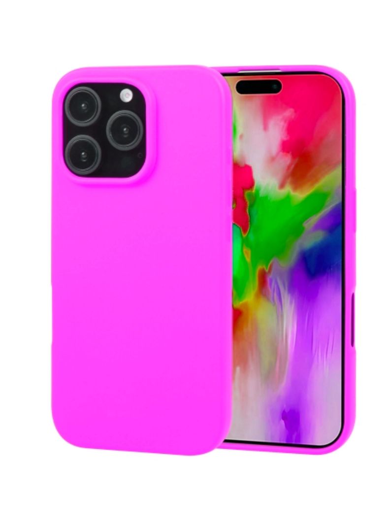 Carcasa Para iPhone 16 Pro Max Goma Fucsia-0