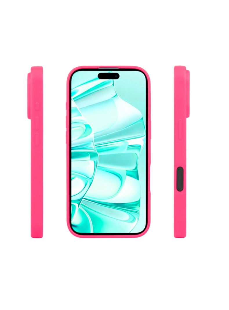 Carcasa Para iPhone 16 Pro Max Goma Fucsia-3