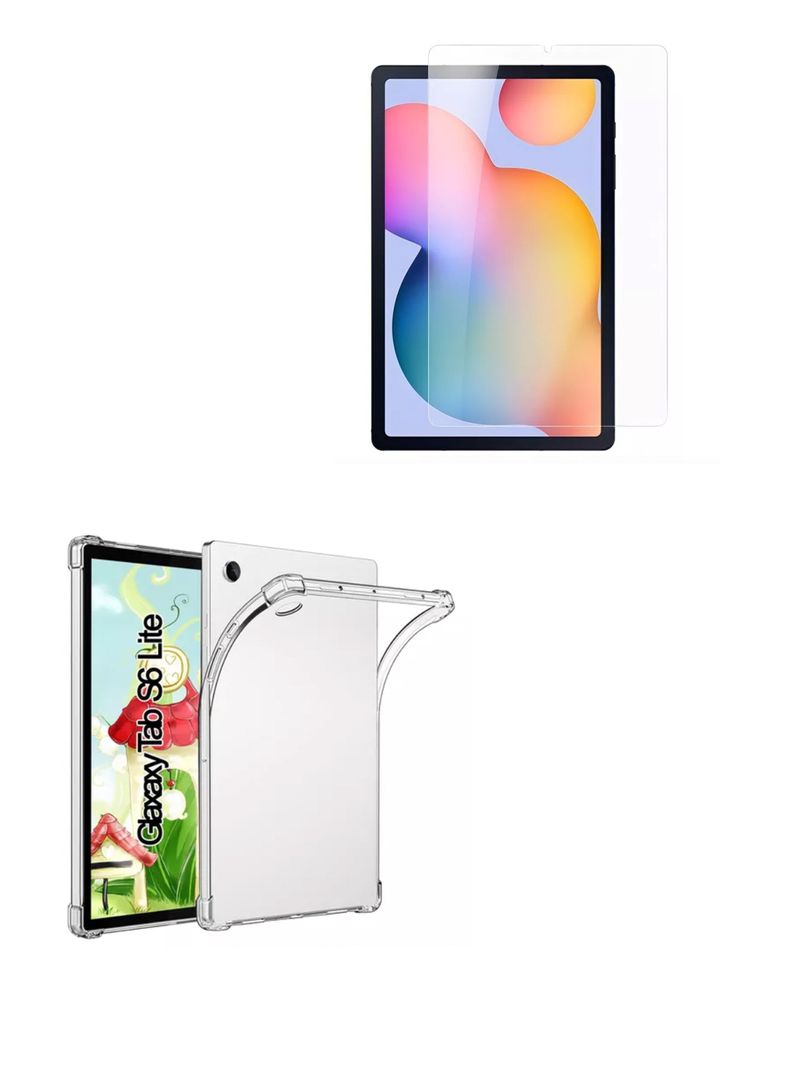 Carcasa Transparente Para Tab Samsung S6 Lite Lamina Vidrio-0