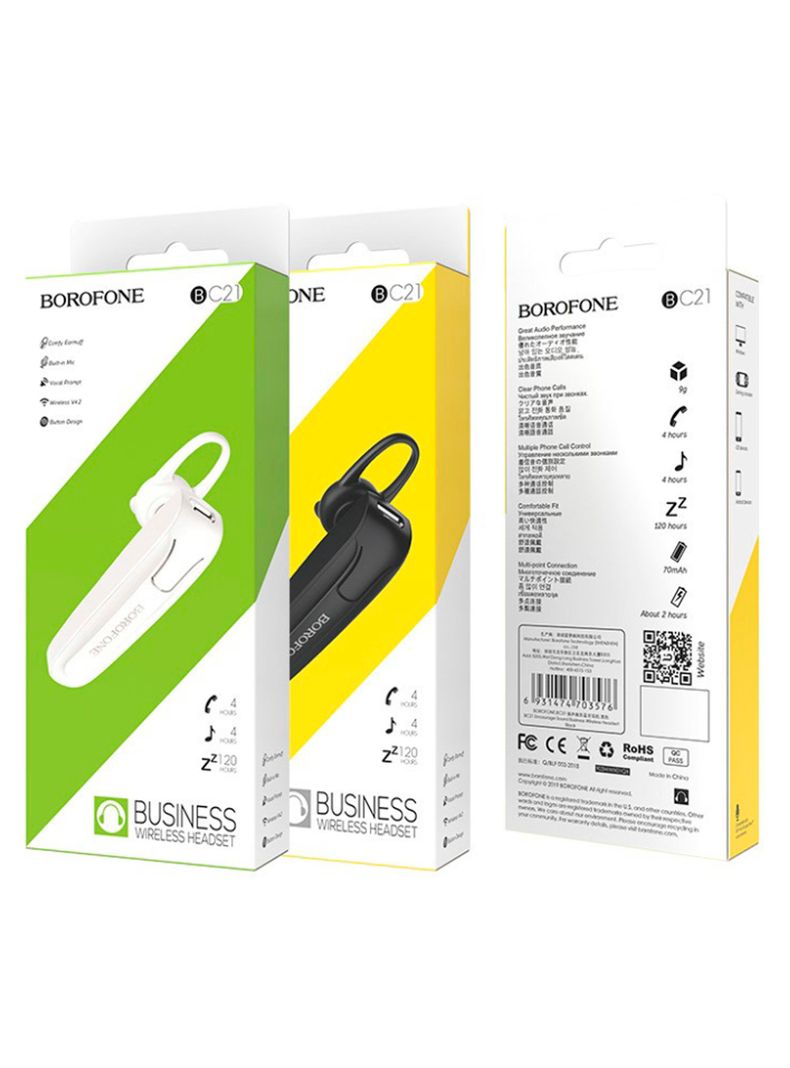 Audifono Bluetooth Manos Libres Mono Headset BC21 Blanco-3
