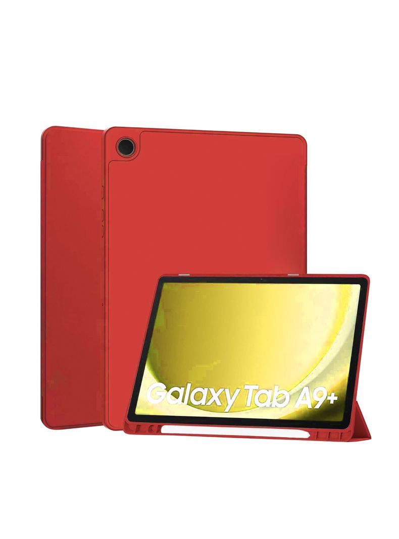Funda Smart Cover Para Tablet Samsung A9+ Plus Rojo-0